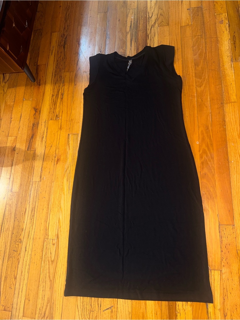 Loft Classic Black Sleeveless Shift Dress with V-Neck